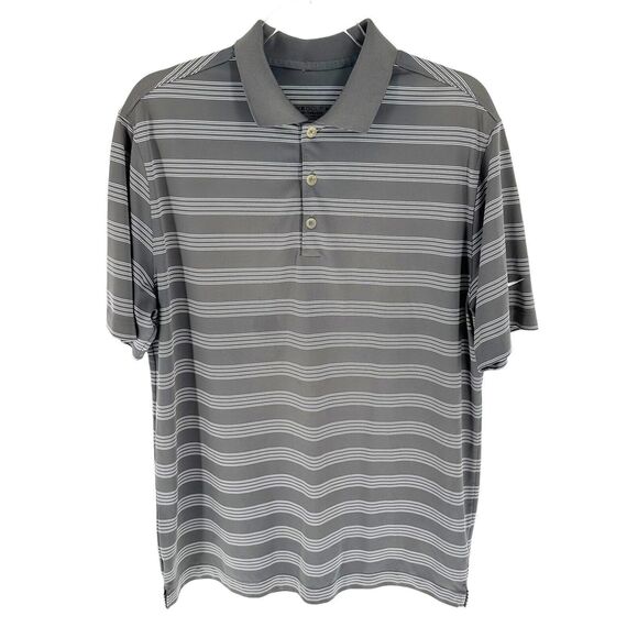 Nike Other - Nike Golf Shirt Mens Large Gray Stripe Polo Tour Performance Dri-Fit Golfer